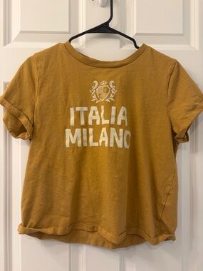Divided Mustard Yellow 'Italia Milano' Short Sleeve Tee